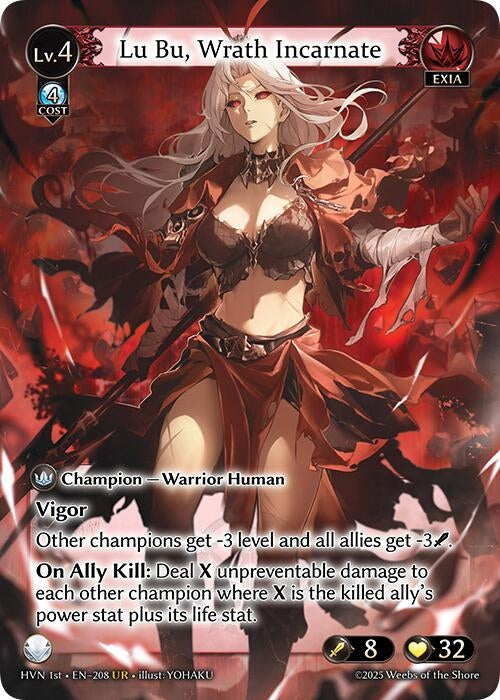 Image for Lu Bu, Wrath Incarnate (Abyssal Heaven) (208) - Grand Archive TCG