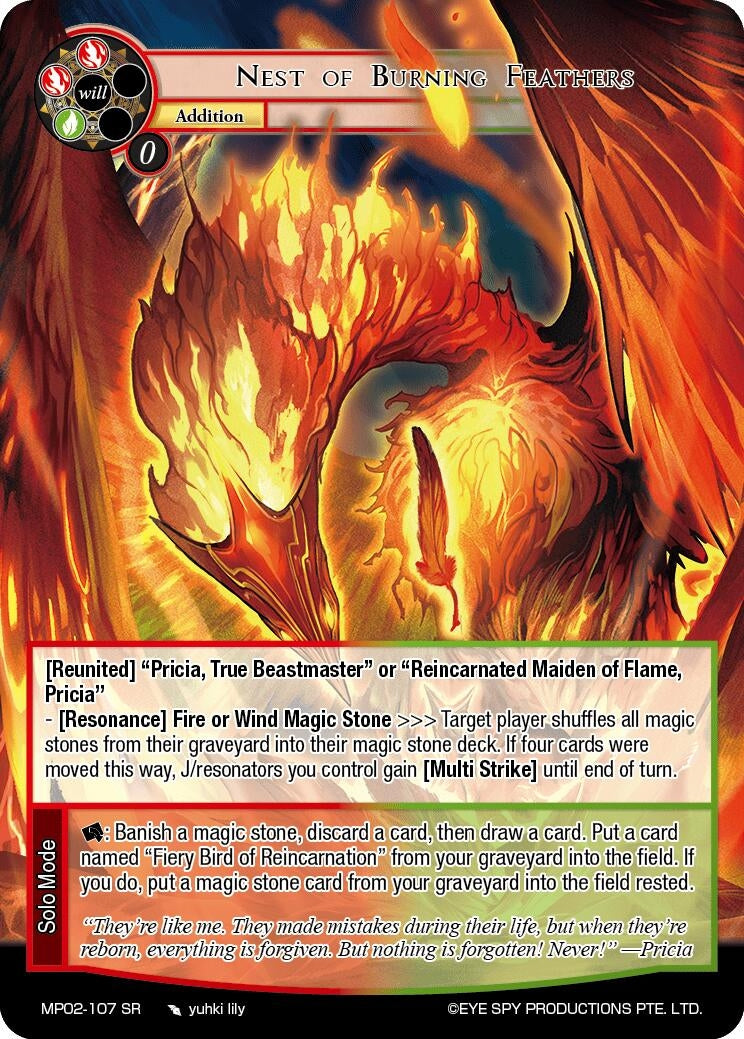 Image for Nest of Burning Feathers (Masterpiece Collection 02 "Fates Reunited!") (MP02-107 SR) - Force of Will