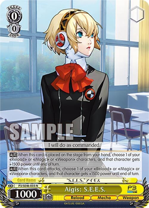 Image for Aigis: S.E.E.S. (Persona 3 Reload Premium Booster) (P3/SE46-E03N) - Weiss Schwarz