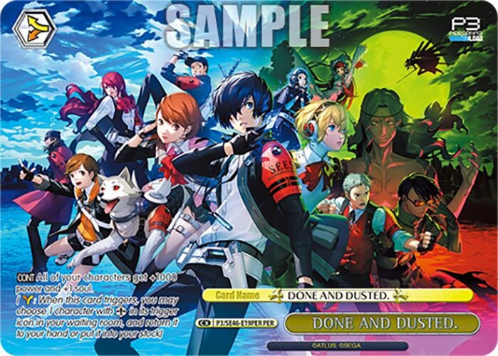 Image for DONE AND DUSTED. (PER) (Persona 3 Reload Premium Booster) (P3/SE46-E19PERPER) - Weiss Schwarz