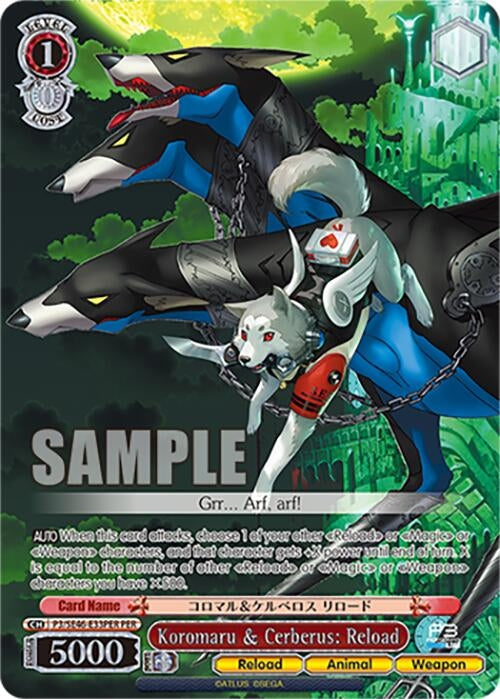 Image for Koromaru & Cerberus: Reload (PER) (Persona 3 Reload Premium Booster) (P3/SE46-E33PERPER) - Weiss Schwarz