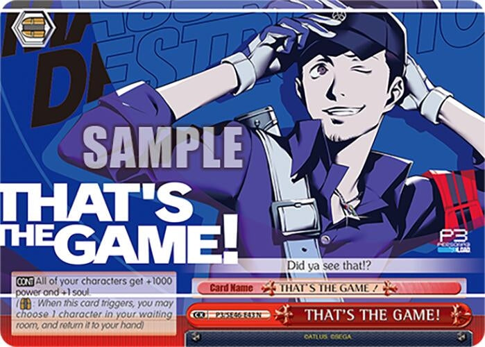 Image for THAT'S THE GAME! (Persona 3 Reload Premium Booster) (P3/SE46-E43N) - Weiss Schwarz