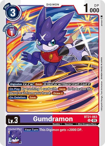 Image for Gumdramon (BT21) (BT21-063 U) - Digimon Card Game