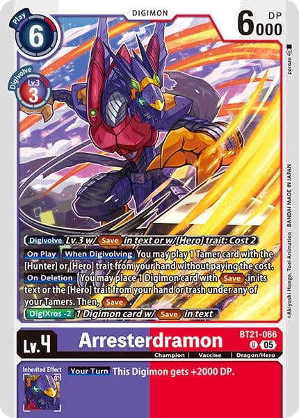 Image for Arresterdramon (BT21) (BT21-066 U) - Digimon Card Game