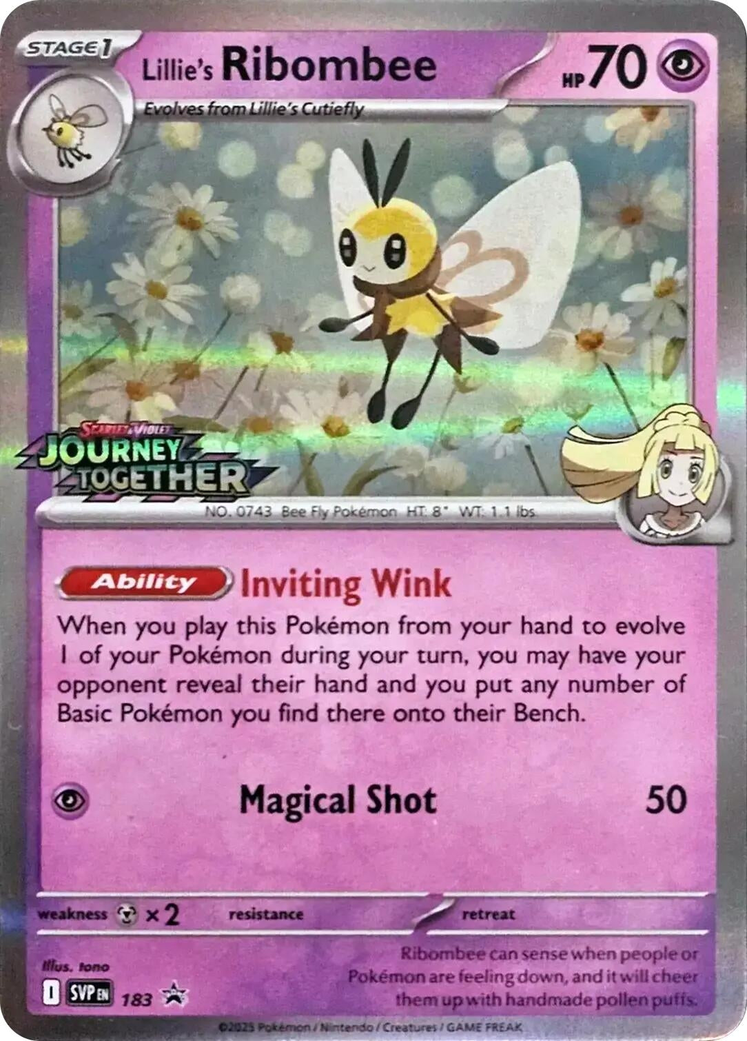 Image for Lillie's Ribombee - 183 (Prerelease) (SV: Scarlet & Violet Promo Cards) (183) - Pokemon