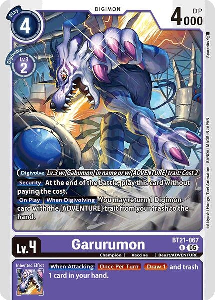Image for Garurumon (BT21) (BT21-067 U) - Digimon Card Game