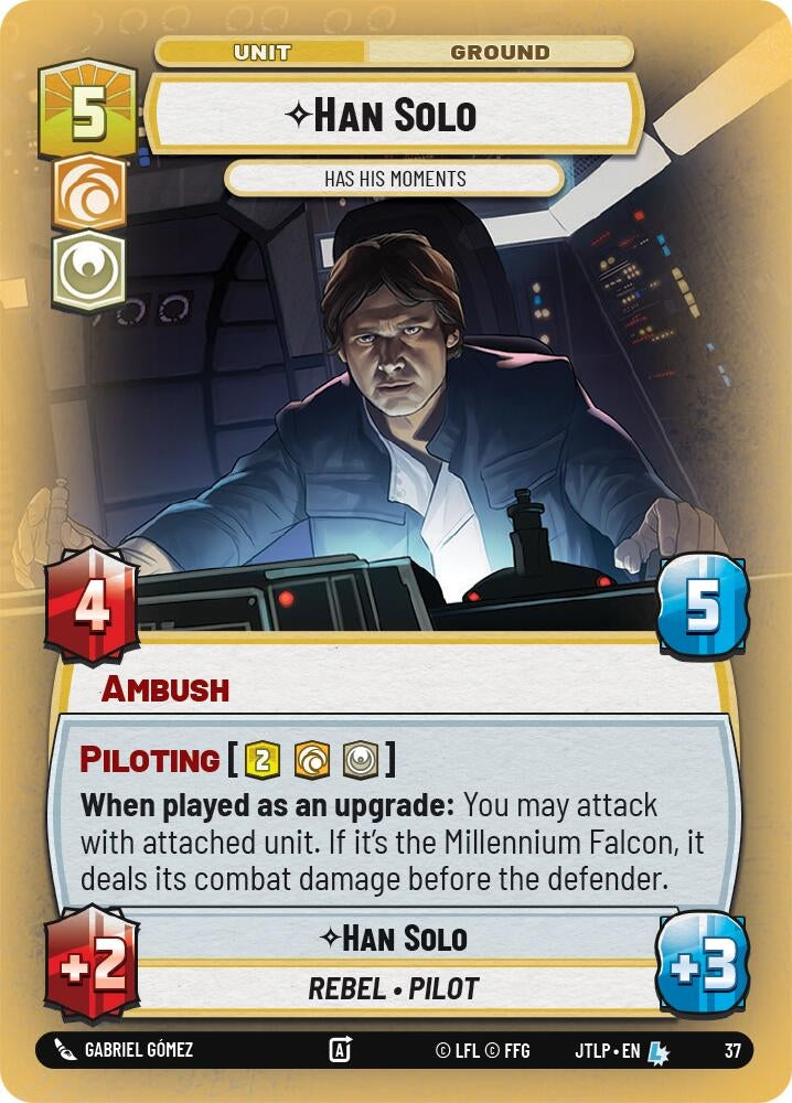 Image for Han Solo - Has His Moments (Foil) (Jump to Lightspeed - Weekly Play Promos) (37) - Star Wars: Unlimited