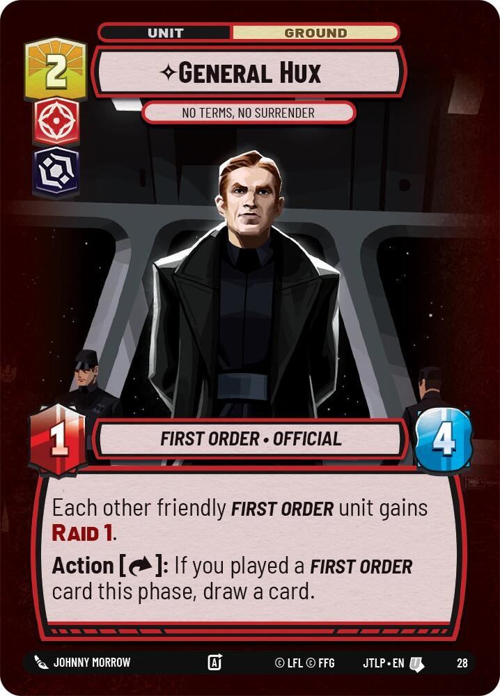Image for General Hux - No Terms, No Surrender (Foil) (Jump to Lightspeed - Weekly Play Promos) (28) - Star Wars: Unlimited