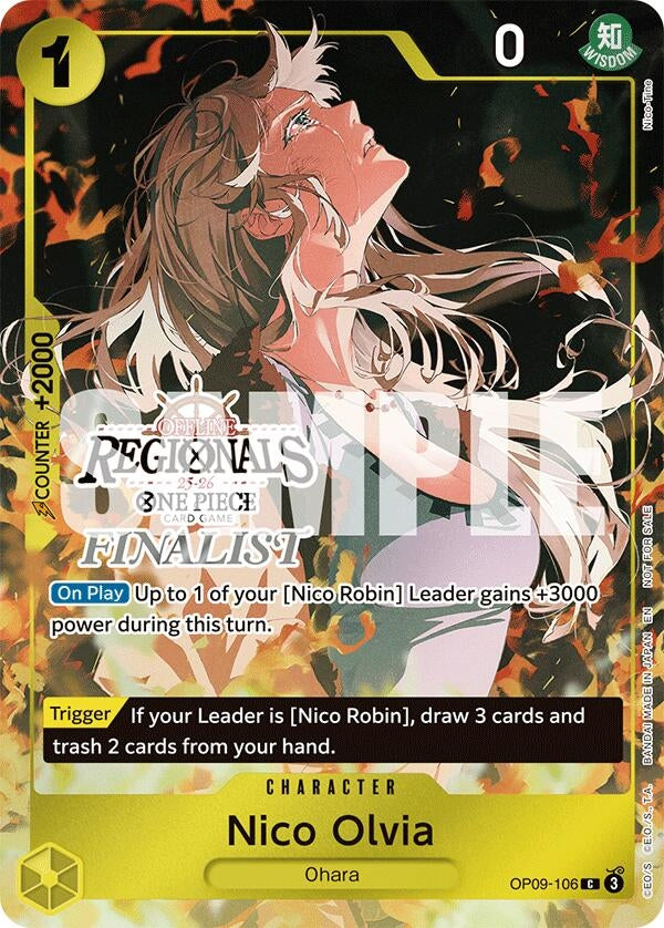 Image for Nico Olvia (Regional Finalist Card Set 2025 Vol.1) (One Piece Promotion Cards) (OP09-106) - One Piece Card Game