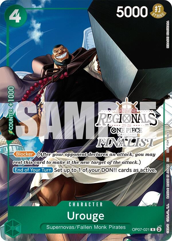 Image for Urouge (Regional Finalist Card Set 2025 Vol.1) (One Piece Promotion Cards) (OP07-021) - One Piece Card Game