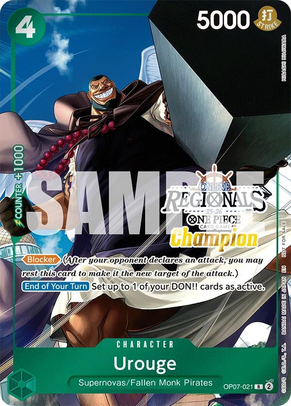 Image for Urouge (Regional Champion Card Set 2025 Vol.1) (One Piece Promotion Cards) (OP07-021) - One Piece Card Game