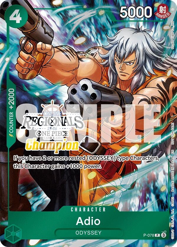 Image for Adio (Regional Champion Card Set 2025 Vol.1) (One Piece Promotion Cards) (P-078) - One Piece Card Game
