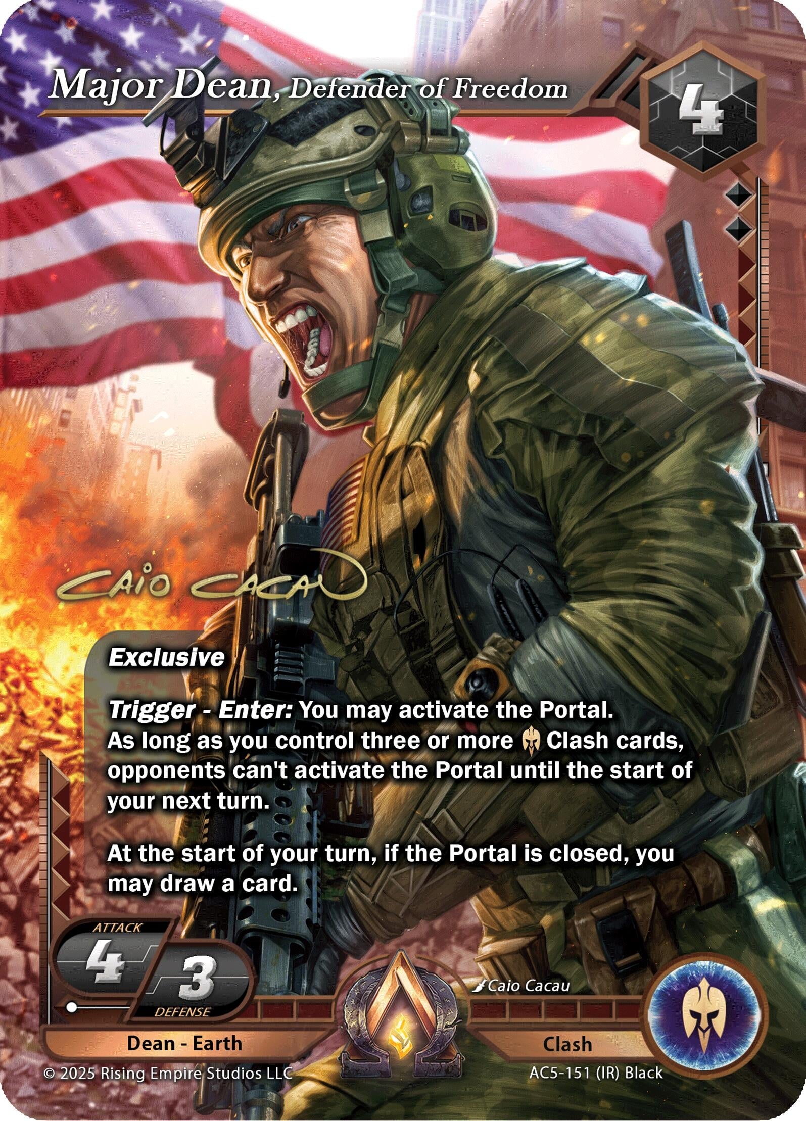 Image for Major Dean, Defender of Freedom (Iconic Rare) (Equilibrium) (AC5-151) - Alpha Clash