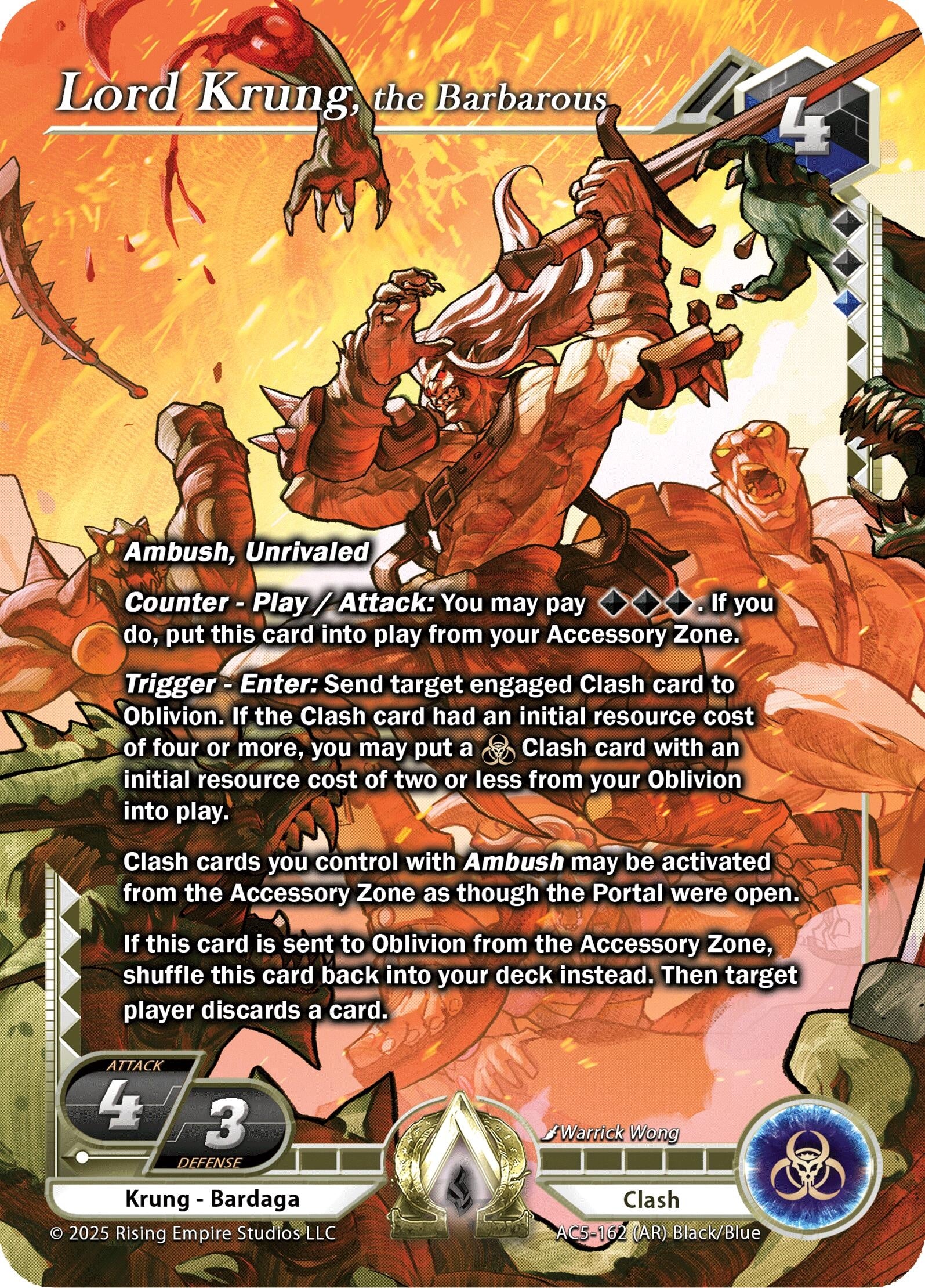 Image for Lord Krung, the Barbarous (Alpha Rare) (Equilibrium) (AC5-162) - Alpha Clash