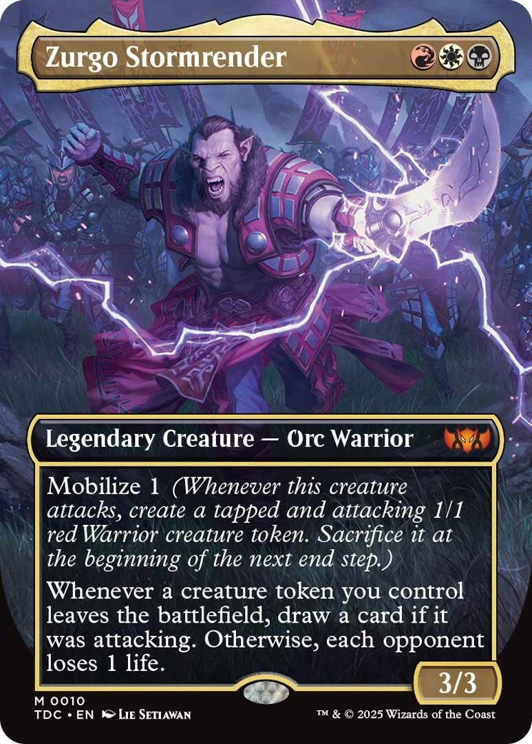 Image for Zurgo Stormrender (Borderless) (Commander: Tarkir: Dragonstorm) (10) - Magic: The Gathering