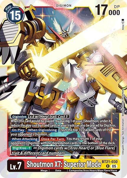 Image for Shoutmon X7: Superior Mode (BT21) (BT21-030 R) - Digimon Card Game