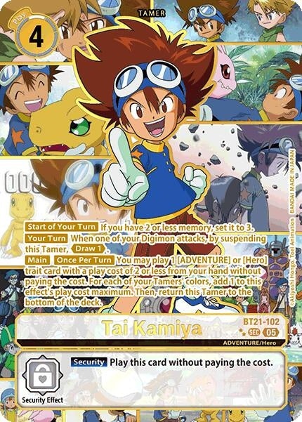 Image for Tai Kamiya (Rare Pull) (BT21) (BT21-102 SEC) - Digimon Card Game