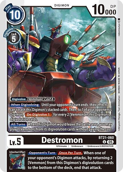 Image for Destromon (BT21) (BT21-060 U) - Digimon Card Game