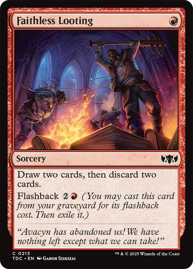 Image for Faithless Looting (Commander: Tarkir: Dragonstorm) (213) - Magic: The Gathering
