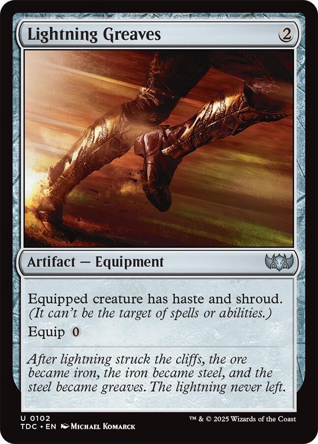 Image for Lightning Greaves (Commander: Tarkir: Dragonstorm) (102) - Magic: The Gathering