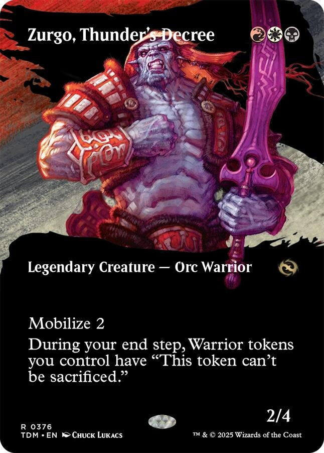 Image for Zurgo, Thunder's Decree (Borderless) (Tarkir: Dragonstorm) (376) - Magic: The Gathering