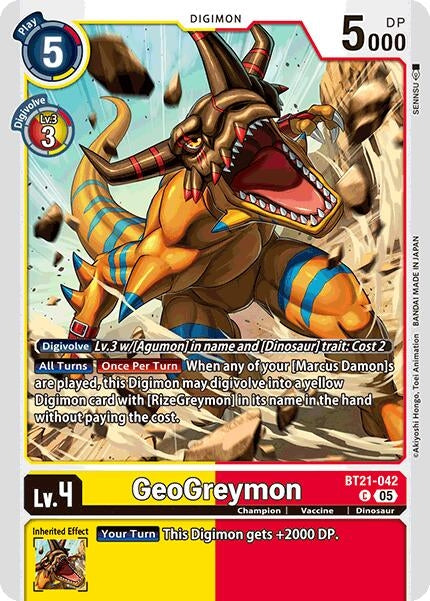 Image for GeoGreymon (BT21) (BT21-042 C) - Digimon Card Game