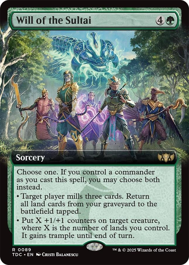 Image for Will of the Sultai (Extended Art) (Commander: Tarkir: Dragonstorm) (89) - Magic: The Gathering