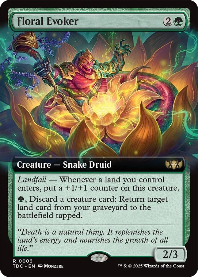 Image for Floral Evoker (Extended Art) (Commander: Tarkir: Dragonstorm) (86) - Magic: The Gathering