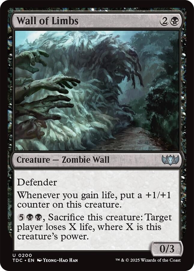 Image for Wall of Limbs (Commander: Tarkir: Dragonstorm) (200) - Magic: The Gathering