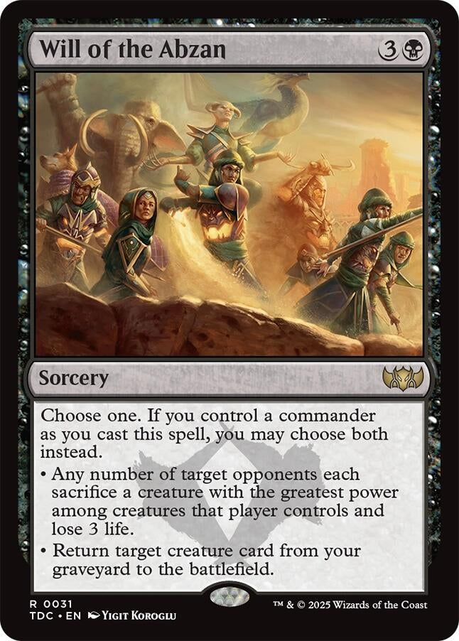 Image for Will of the Abzan (Commander: Tarkir: Dragonstorm) (31) - Magic: The Gathering