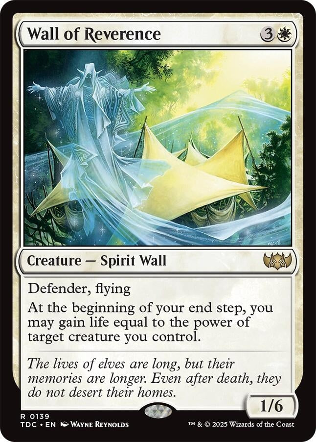 Image for Wall of Reverence (Commander: Tarkir: Dragonstorm) (139) - Magic: The Gathering