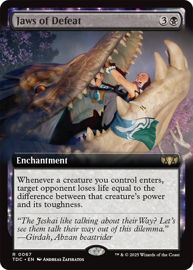 Image for Jaws of Defeat (Extended Art) (Commander: Tarkir: Dragonstorm) (67) - Magic: The Gathering
