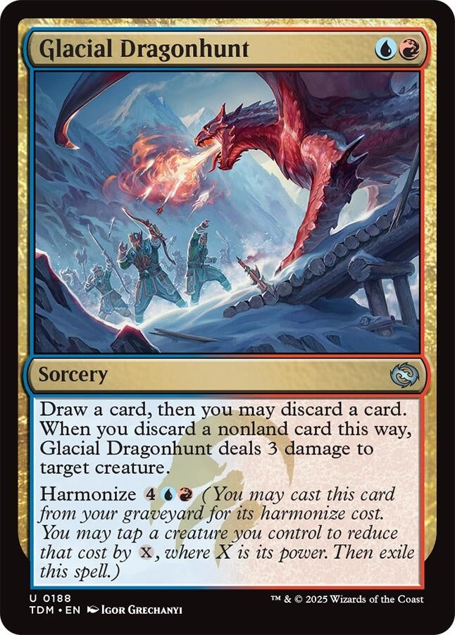 Image for Glacial Dragonhunt (Tarkir: Dragonstorm) (188) - Magic: The Gathering
