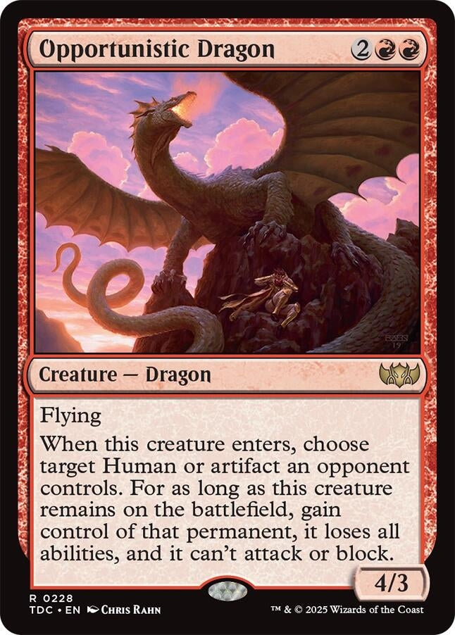Image for Opportunistic Dragon (Commander: Tarkir: Dragonstorm) (228) - Magic: The Gathering