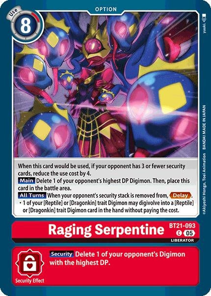 Image for Raging Serpentine (BT21) (BT21-093 C) - Digimon Card Game