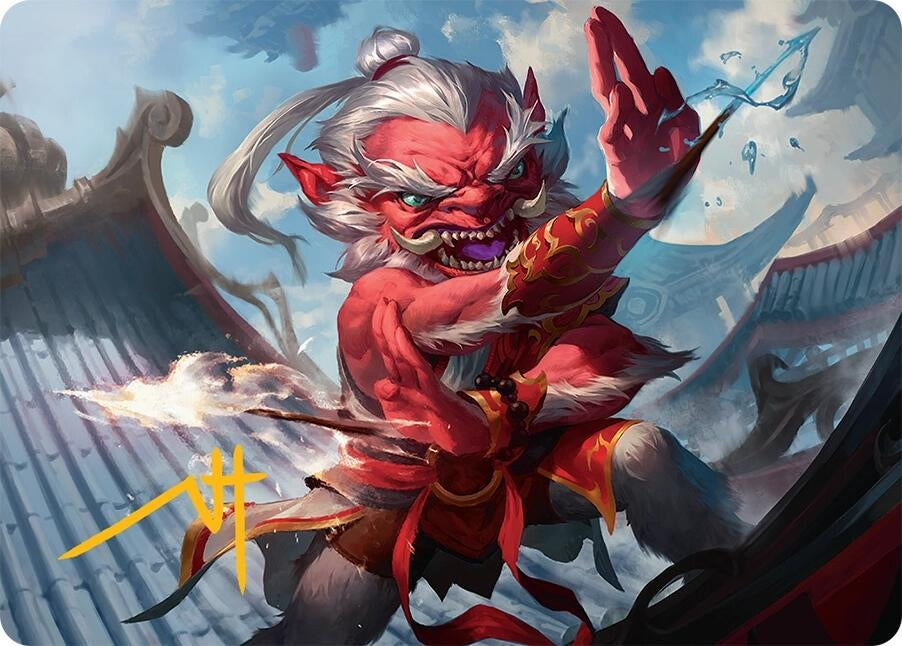 Image for Devoted Duelist Art Card (15/54) (Gold-Stamped Signature) (Art Series: Tarkir: Dragonstorm) (15) - Magic: The Gathering