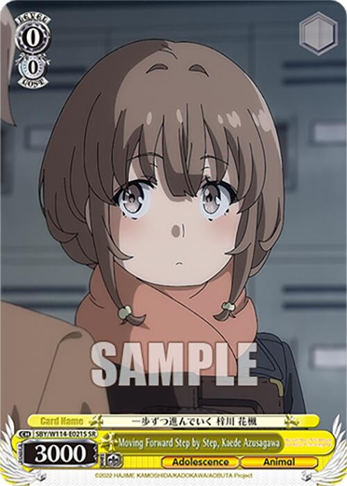 Image for Moving Forward Step by Step, Kaede Azusagawa (SR) (Rascal Does Not Dream Series) (SBY/W114-E021S SR) - Weiss Schwarz