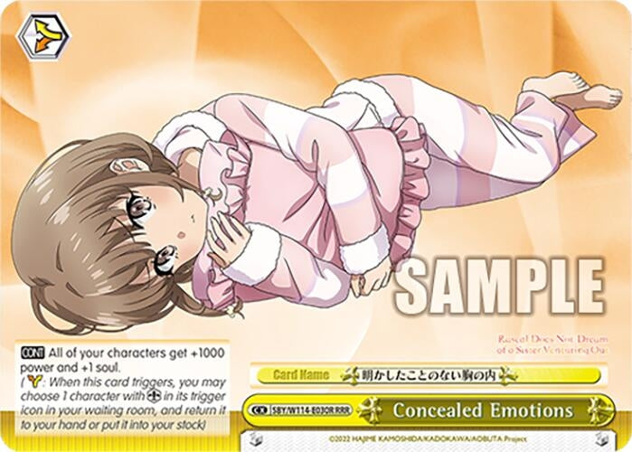 Image for Concealed Emotions (RRR) (Rascal Does Not Dream Series) (SBY/W114-E030R RRR) - Weiss Schwarz
