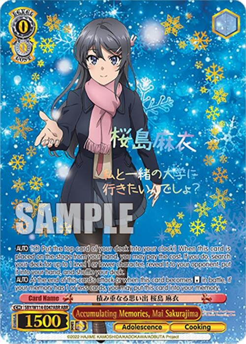 Image for Accumulating Memories, Mai Sakurajima (ABR) (Rascal Does Not Dream Series) (SBY/W114-E047ABR ABR) - Weiss Schwarz