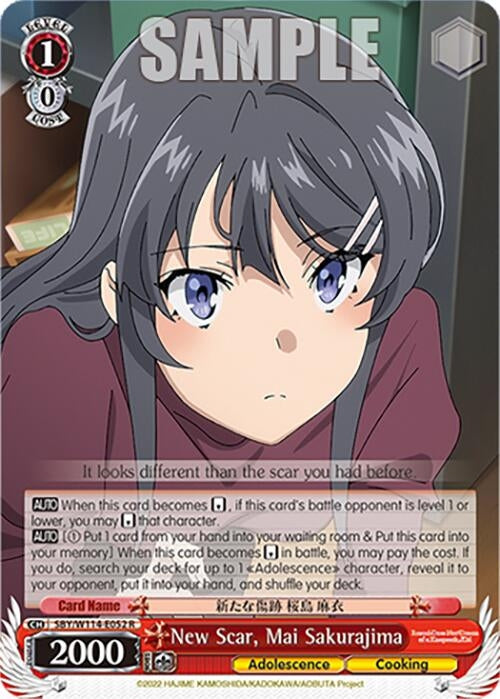 Image for New Scar, Mai Sakurajima (Rascal Does Not Dream Series) (SBY/W114-E052 R) - Weiss Schwarz