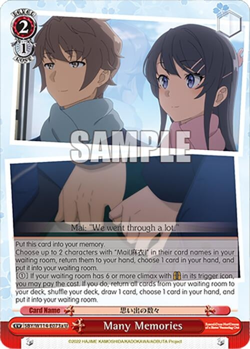 Image for Many Memories (A) (Rascal Does Not Dream Series) (SBY/W114-E073a U) - Weiss Schwarz