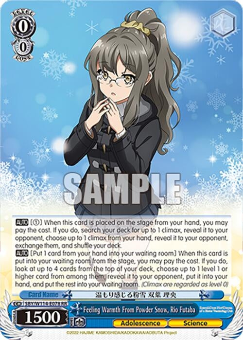 Image for Feeling Warmth From Powder Snow, Rio Futaba (Rascal Does Not Dream Series) (SBY/W114-E078 RR) - Weiss Schwarz