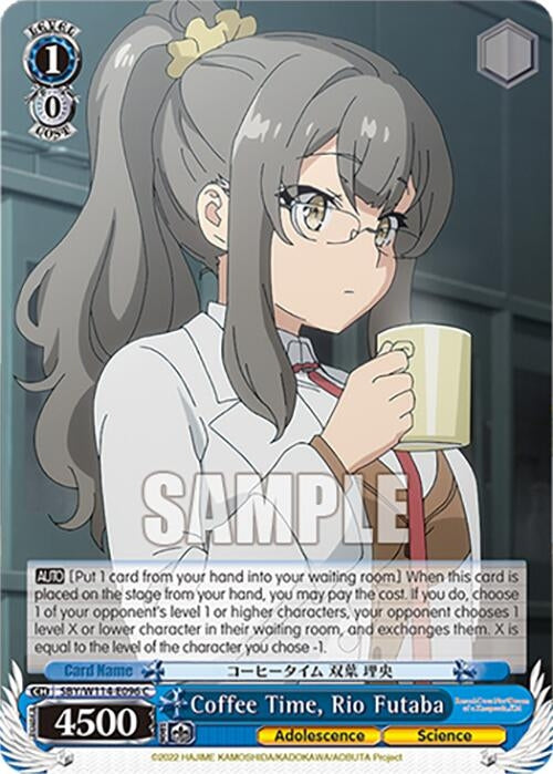 Image for Coffee Time, Rio Futaba (Rascal Does Not Dream Series) (SBY/W114-E096 C) - Weiss Schwarz