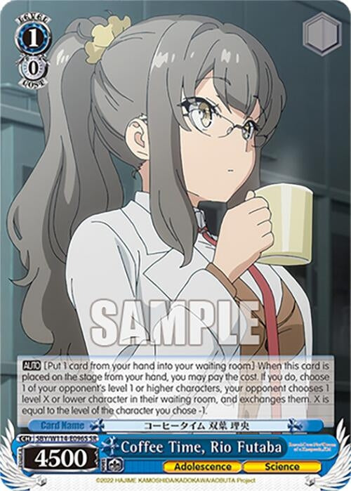 Image for Coffee Time, Rio Futaba (SR) (Rascal Does Not Dream Series) (SBY/W114-E096S SR) - Weiss Schwarz