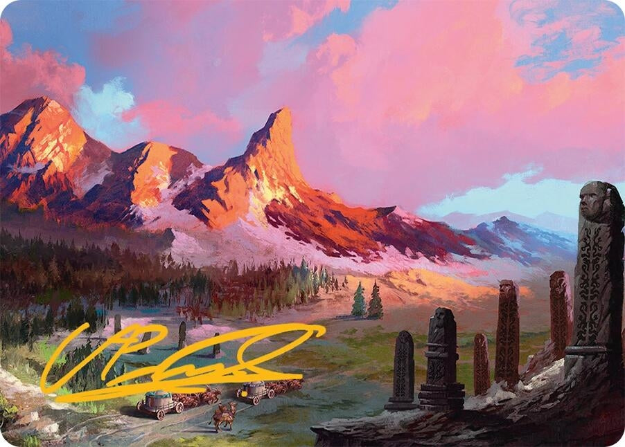Image for Rugged Highlands Art Card (29/54) (Gold-Stamped Signature) (Art Series: Tarkir: Dragonstorm) (29) - Magic: The Gathering