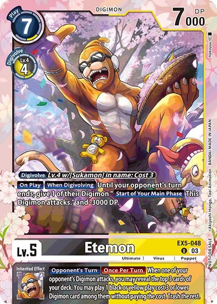 Image for Etemon (Regulation Battle Vol. 1) (EX05) (EX5-048 U) - Digimon Card Game