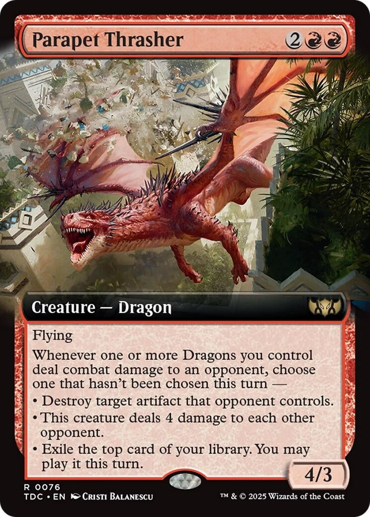 Image for Parapet Thrasher (Extended Art) (Commander: Tarkir: Dragonstorm) (76) - Magic: The Gathering