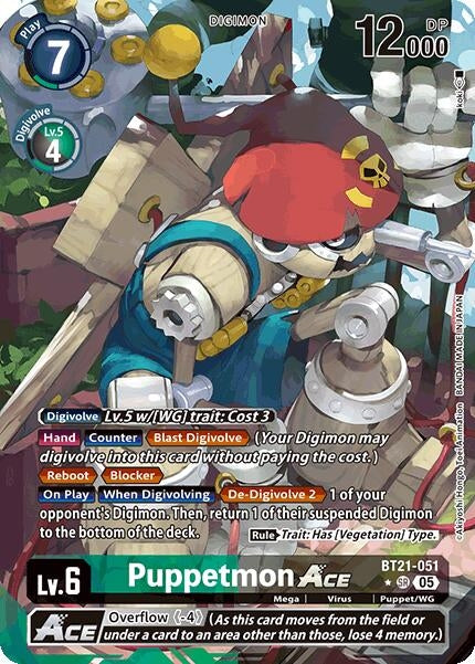 Image for Puppetmon ACE (Alternate Art) (BT21) (BT21-051 SR) - Digimon Card Game