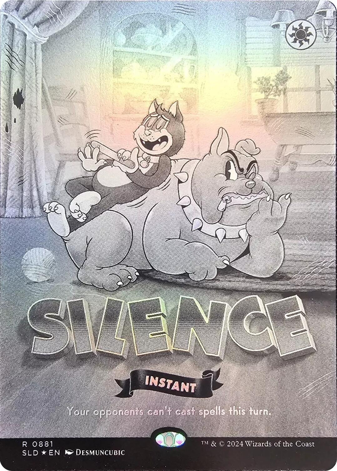 Image for Silence (0881) (Black & White Foil) (Secret Lair Drop Series) (881) - Magic: The Gathering