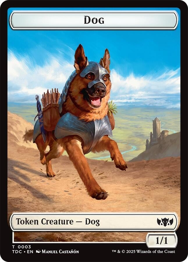 Image for Dog // Goblin Double-Sided Token (Commander: Tarkir: Dragonstorm) (3 // 12) - Magic: The Gathering